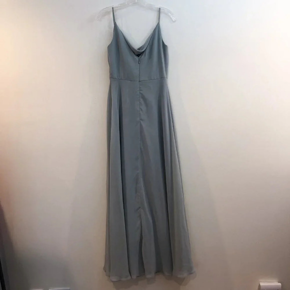 Jenny Yoo Colby Light Blue Scoop Neck Classic Strappy Bridesmaids Maxi Dress 2 - Picture 6 of 11